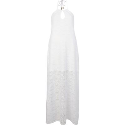 White Chelsea Girl halter neck maxi dress