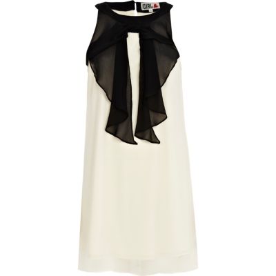 Cream Chelsea Girl frill front dress