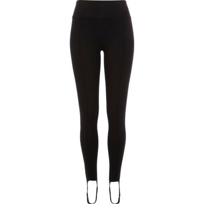 Black high waisted stirrup leggings