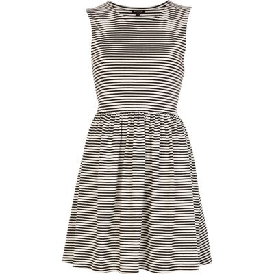 Black and white stripe smock dress