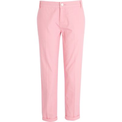 Bright pink turn up chinos