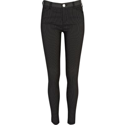 Black and white stripe skinny trousers 