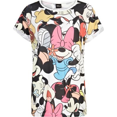 White Mickey Mouse print t-shirt