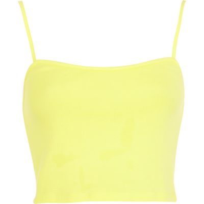 Yellow rib cropped vest 