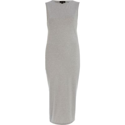 Grey cut out back midi dress.