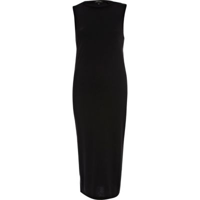 Black cut out back midi dress