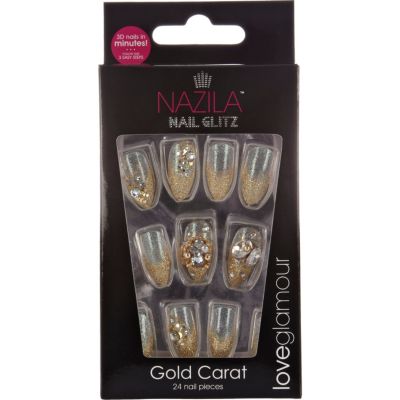 Nazila gold carat stick on nails