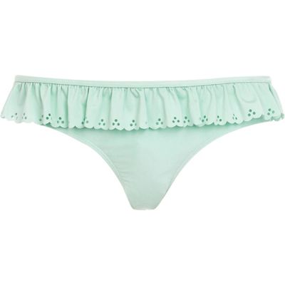 Mint green scalloped bikini bottoms