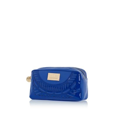 Blue laser cut deco make up bag