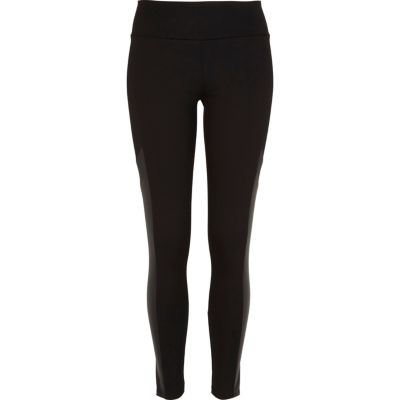Black motorcross side panel leggings