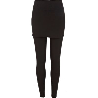 Black 2 in 1 skirt leggings 