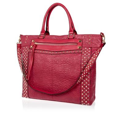Pink gem studded tote bag
