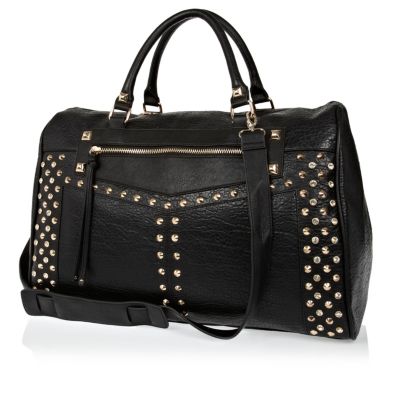 Black stud and gem bowler bag