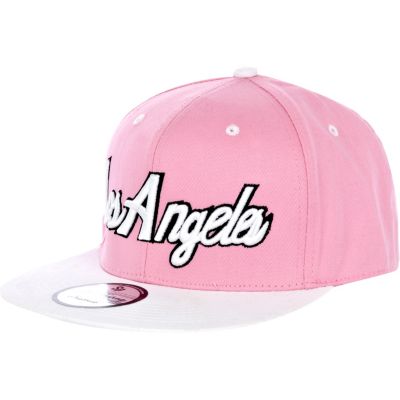 Pink Los Angeles trucker hat