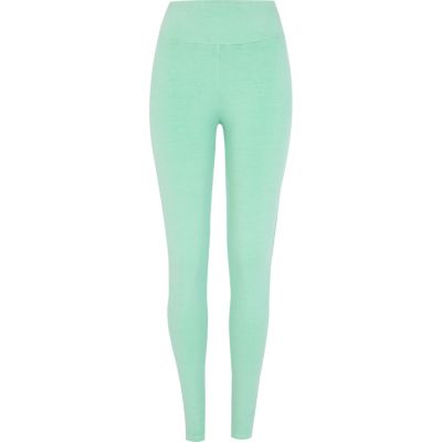 Mint green acid wash high waisted leggings