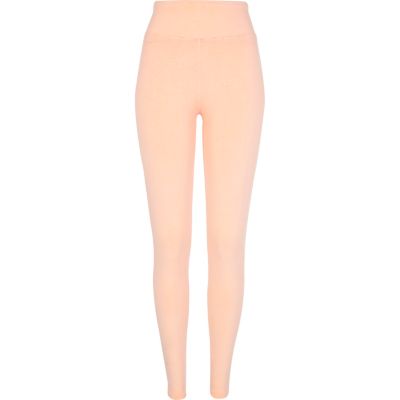 Orange acid wash high waisted leggings 
