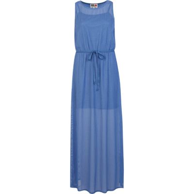 Blue mesh Chelsea Girl sleeveless maxi dress