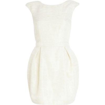 Cream textured cocoon dress 