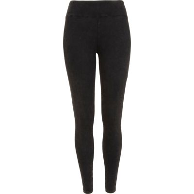 Grey acid wash leggings