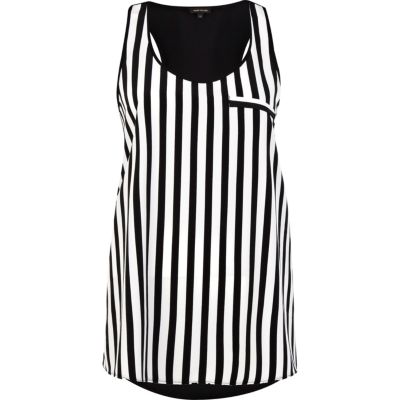 Black and white stripe racer back vest