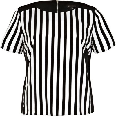Black and white stripe panel top