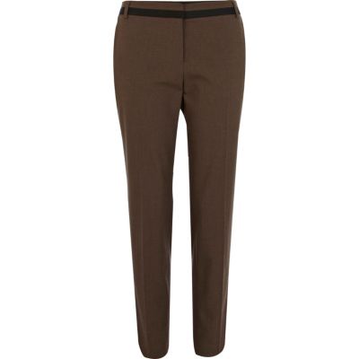 Dark brown smart cigarette trousers