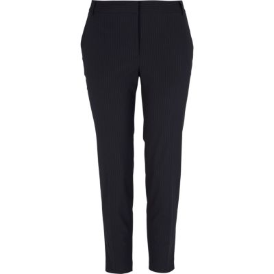 Dark blue pinstripe smart trousers