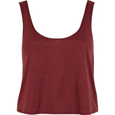 Dark red cropped boxy vest