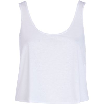 White cropped boxy vest