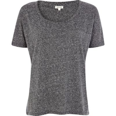 Grey neppy boxy t-shirt