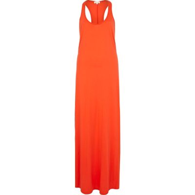 Bright red racer back maxi dress 