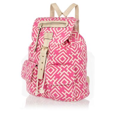 Pink Aztec print rucksack