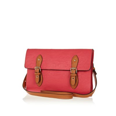 Pink cross body satchel