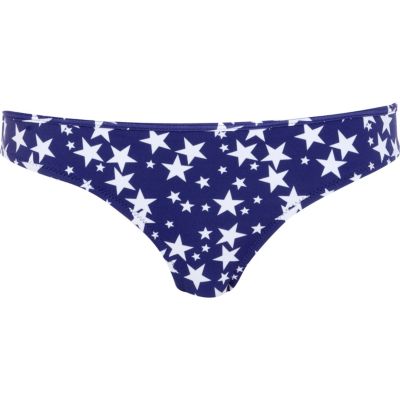 Blue star print bikini bottoms