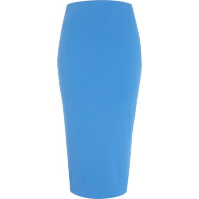 Light blue double layered pencil skirt 