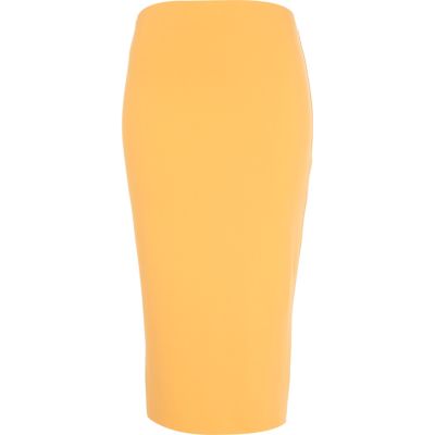 Light orange double layered pencil skirt 