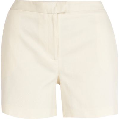 Cream smart shorts