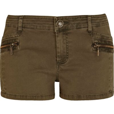 Khaki cargo hot pants