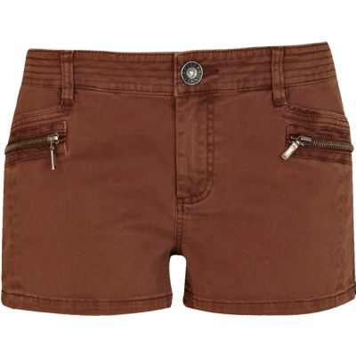 Brown cargo hot pants