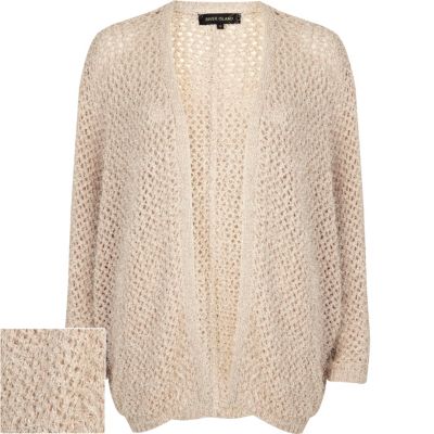 Cream long sleeve fluffy cardigan