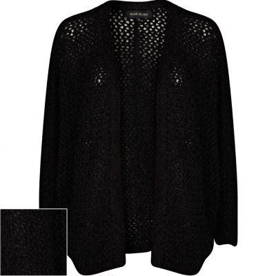 Black long sleeve fluffy cardigan