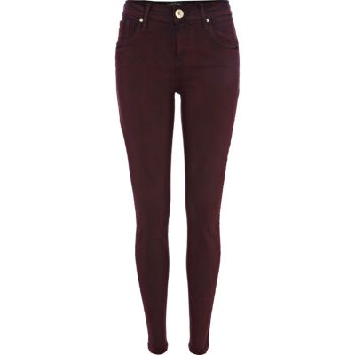 Dark red Amelie superskinny jeans