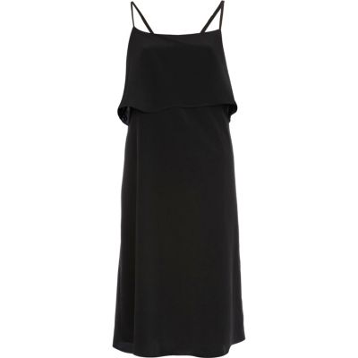 Black layered cami slip dress 