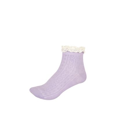 Light purple lace frill ankle socks
