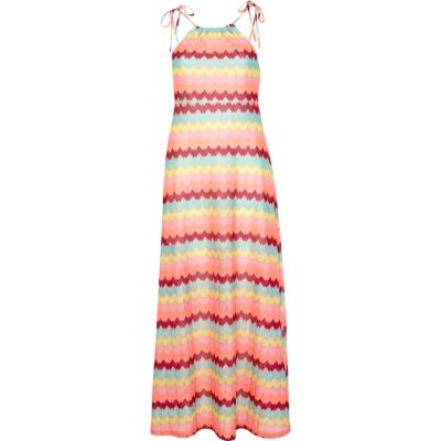 Pink Chelsea Girl zig zag maxi dress