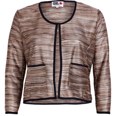 Brown Chelsea Girl stripe shacket