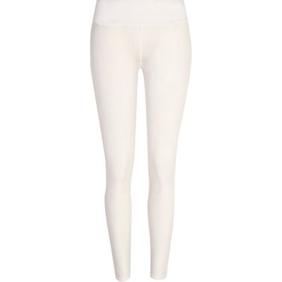 White mesh high waisted leggings
