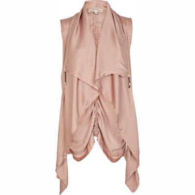Pink lightweight waterfall gilet 