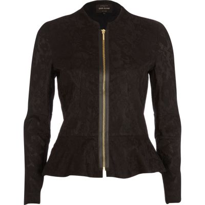 Black lace peplum jacket 