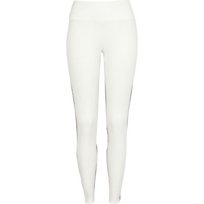 Black and white colour block leggings